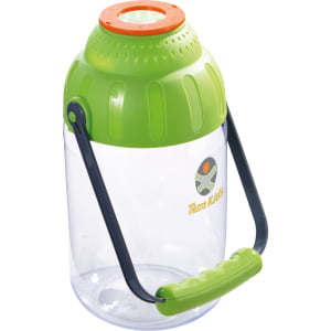 Popolna oprema za mlade raziskovalce. V tej prenosni posodi s povečevalnim steklom in ročaji, lahko otroci pod povečevalnim steklom opazujejo hrošče,