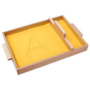 Lesen pladenj z mivko za vajo pisanja črk, številk in drugega. Velikost: 41cm x 34,5cm x 4,7cm